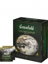 Чай черный Greenfield Earl Grey Fantasy (Гринфилд Эрл Грей Фентези), упаковка 100 пакетиков